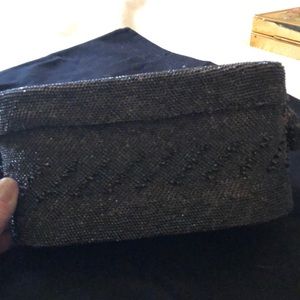 Vintage beaded black hand bag